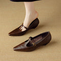Zuri Mary-Jane-Pumps aus echtem Leder mit T-Riemchen