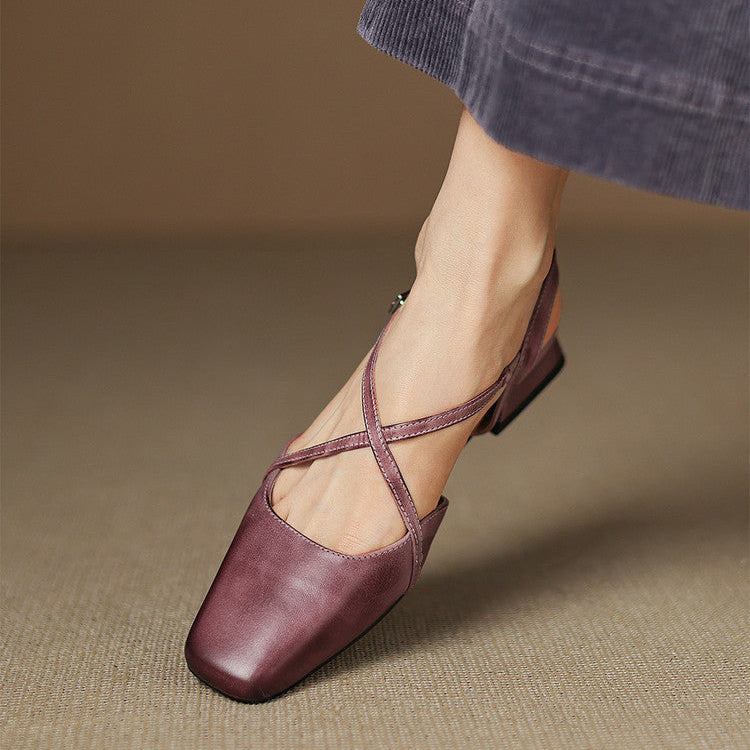 Saline Genuine Leather Flats