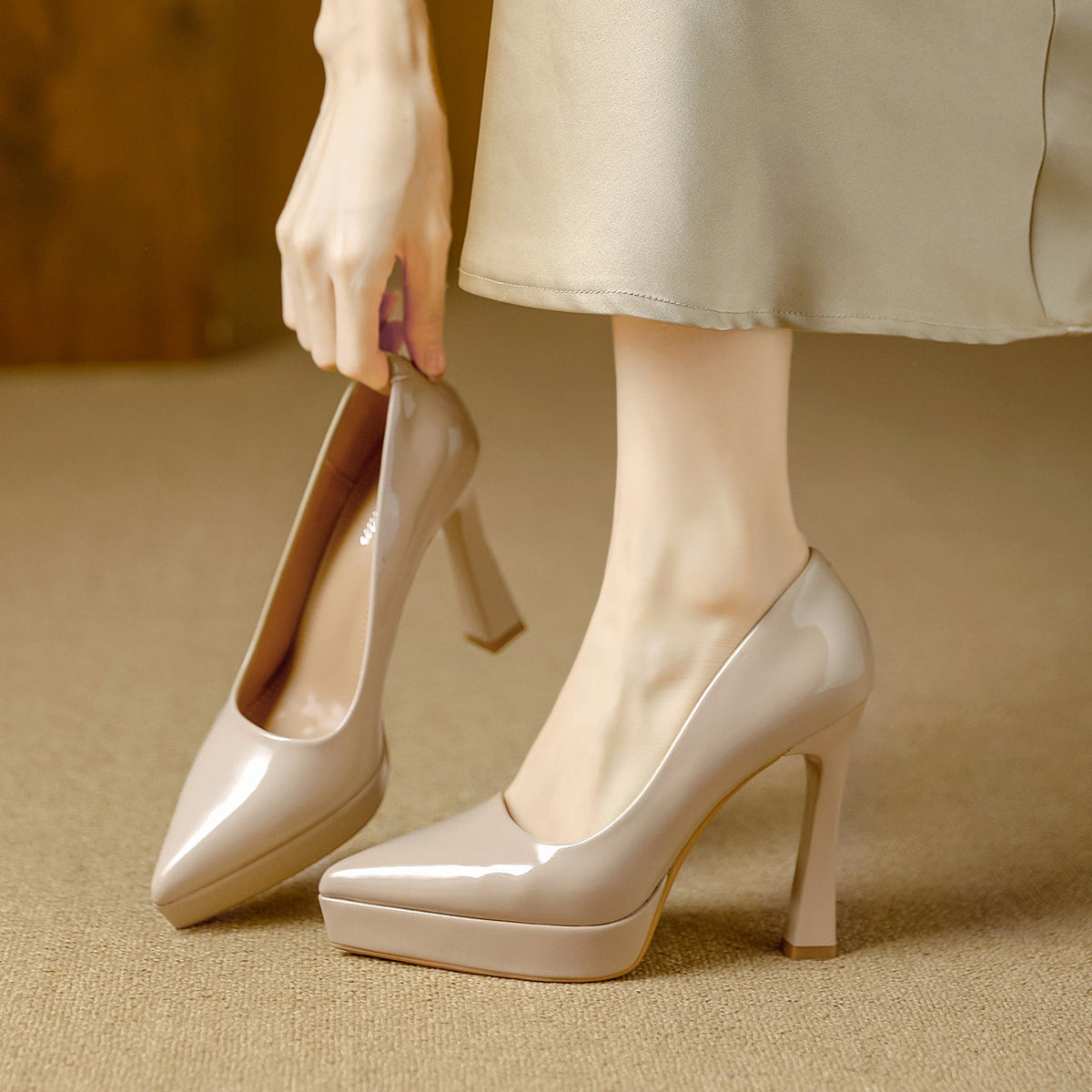 Tacones Vela de cuero genuino