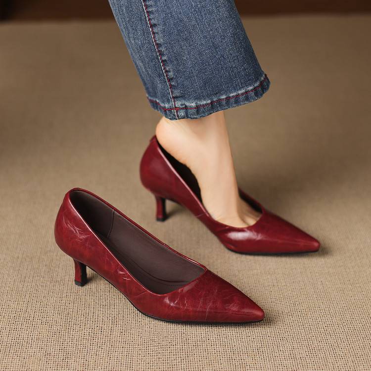Tacones Verona de cuero genuino