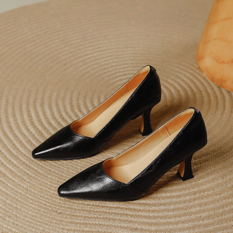 Stera Pointed-Toe Leather Heel Pumps