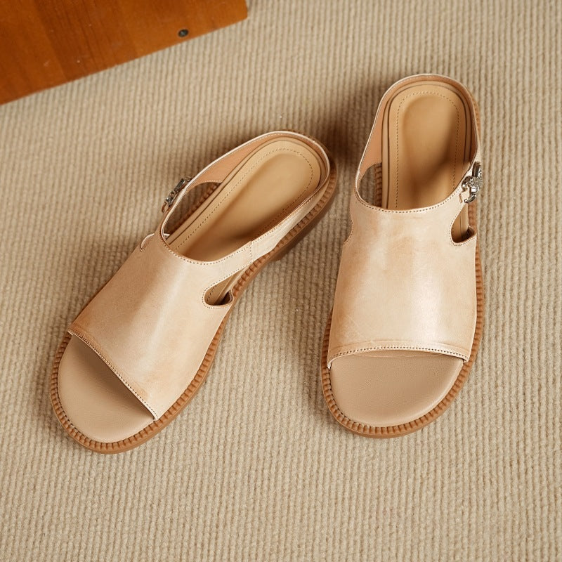 Mules Nessa de cuero genuino