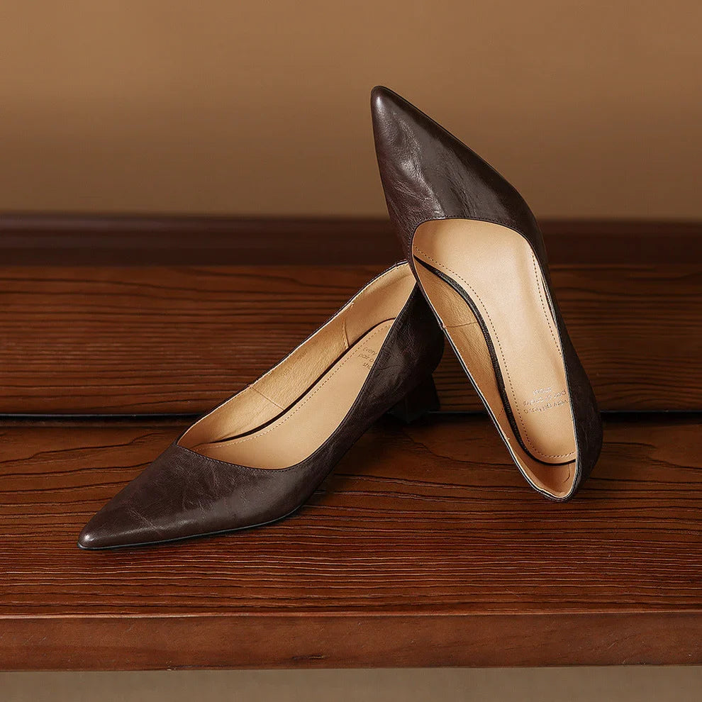 Tacones de cuero genuino Aelya