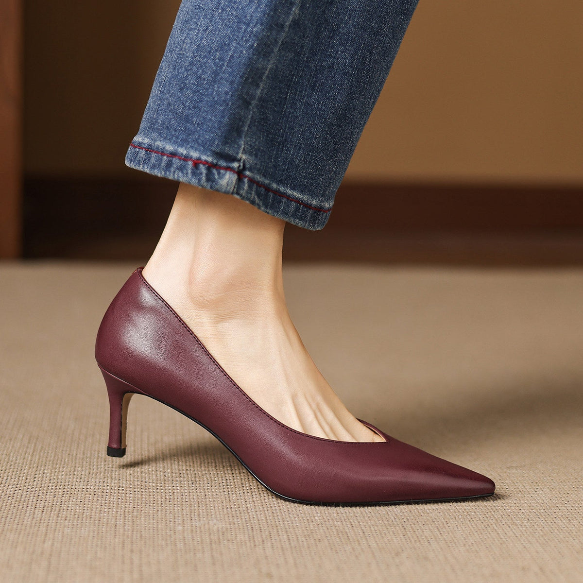 Escarpins Lenora en cuir véritable