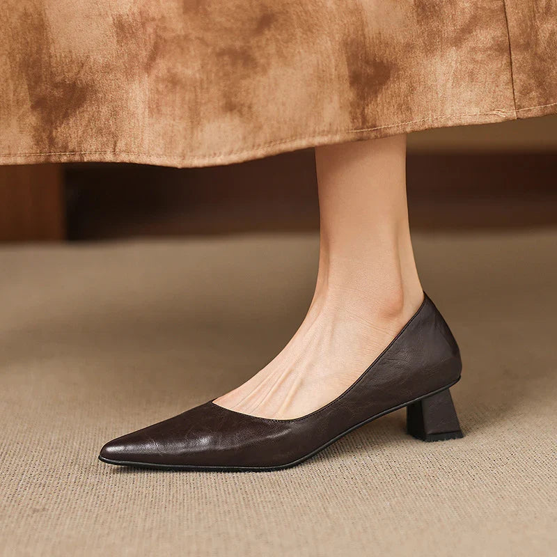 Tacones de cuero genuino Aelya