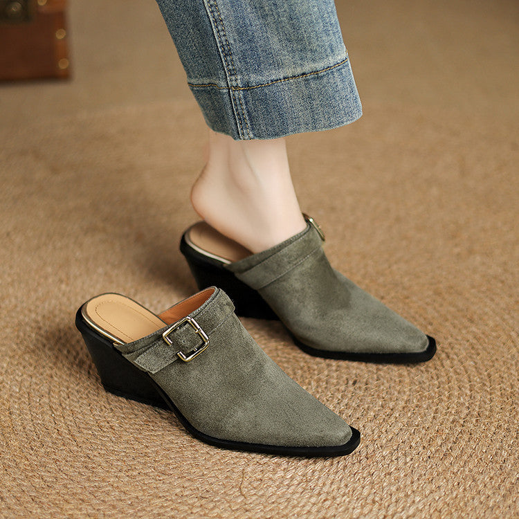 Noellea Suede Heeled Mules