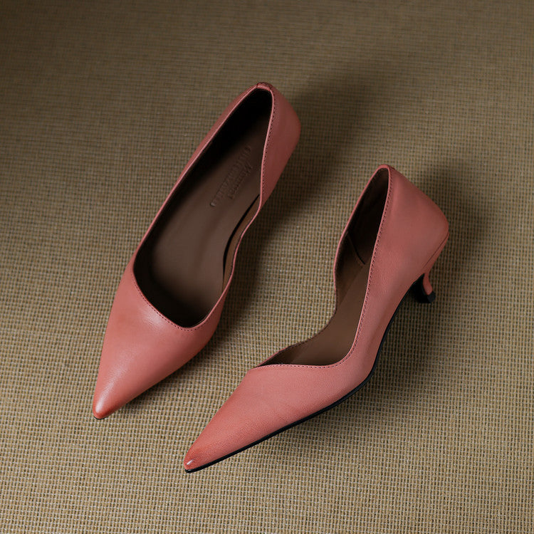 Tacones Vienna de cuero genuino