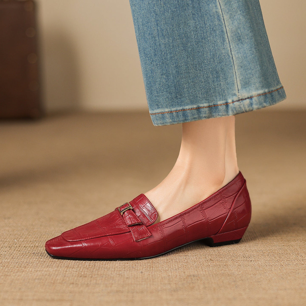 Mocassins Nivan à bride en cuir véritable