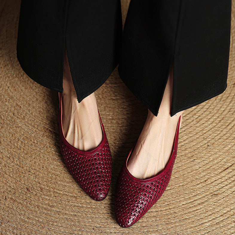Zapatos destalonados Mirale de cuero genuino