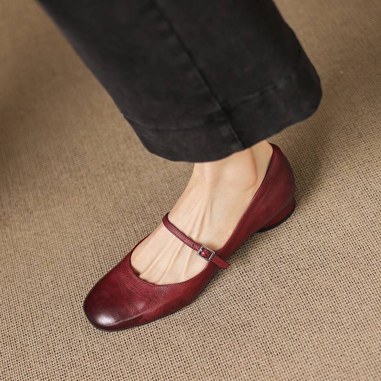 Scarpe basse Rose in vera pelle