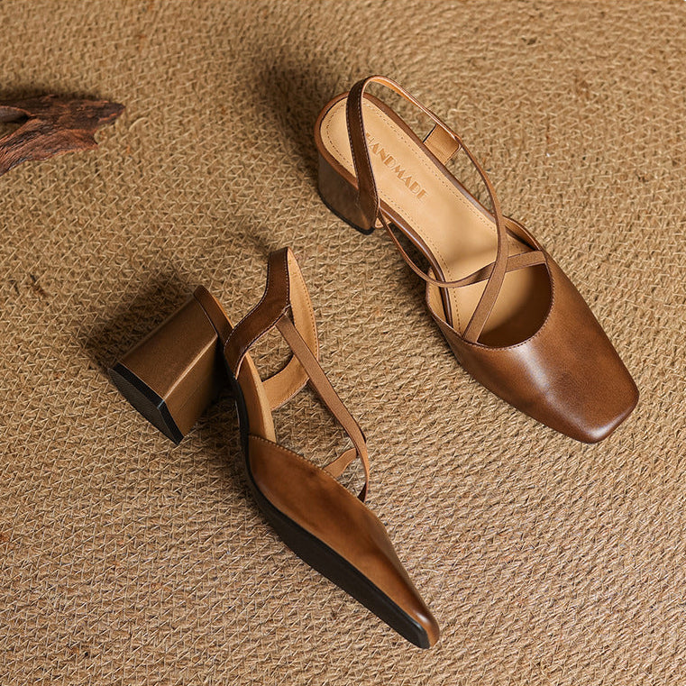 Tacones Alissa de cuero genuino