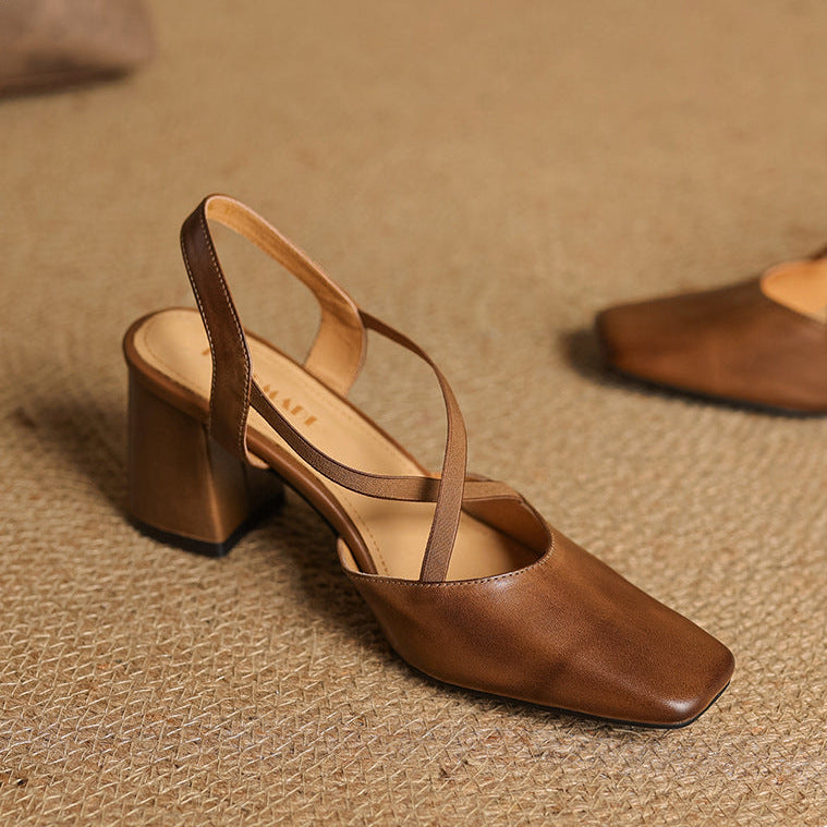 Tacones Alissa de cuero genuino