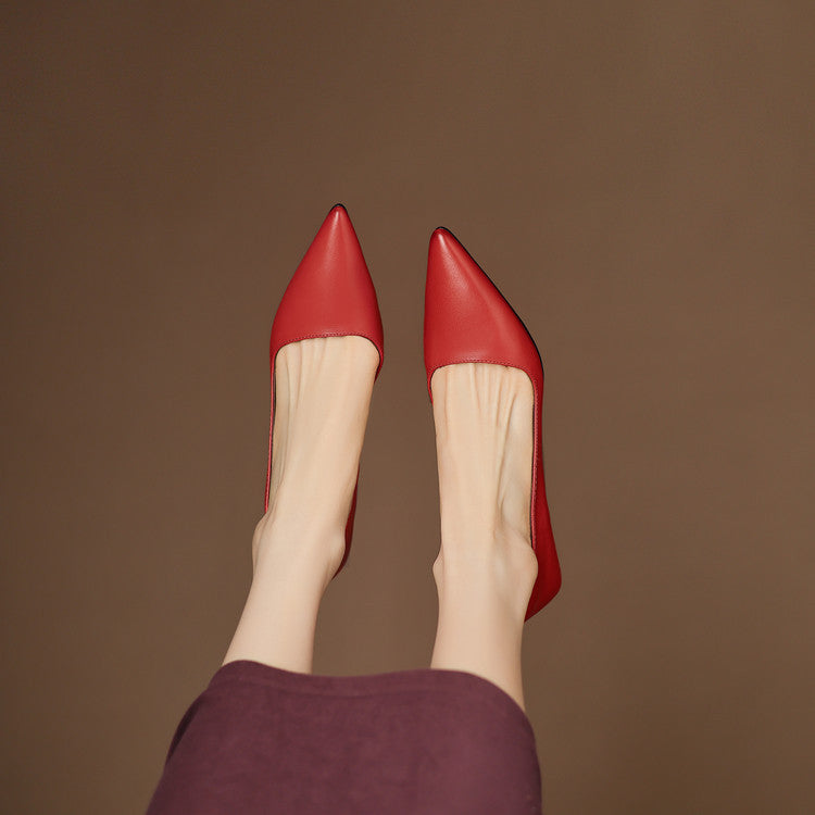Tacones Vienna de cuero genuino