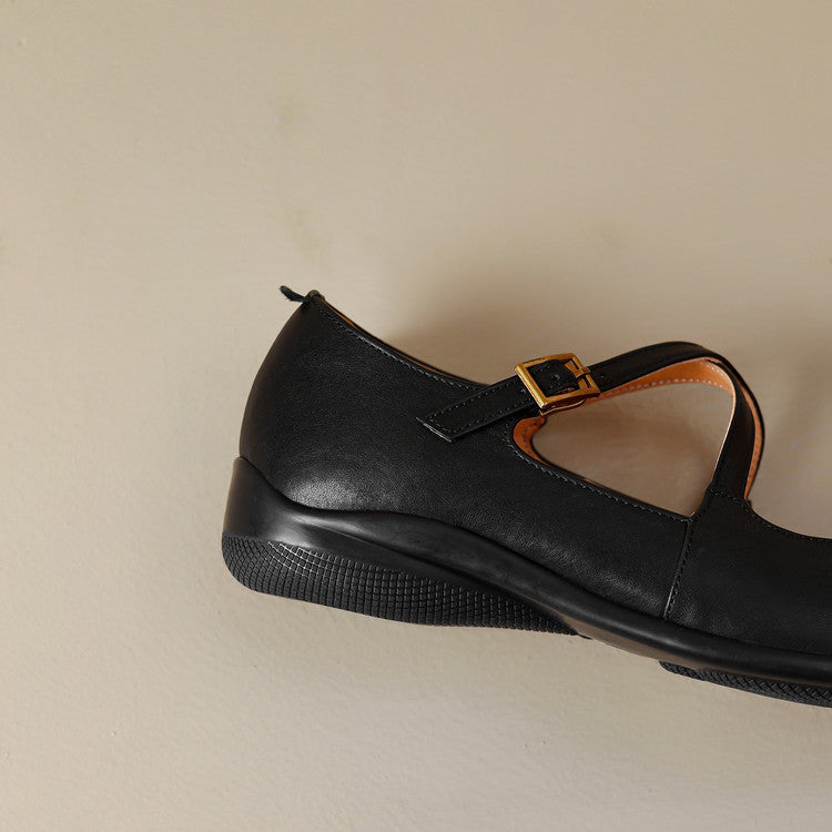 Gisel flache Schuhe aus echtem Leder mit gekreuzten Riemen