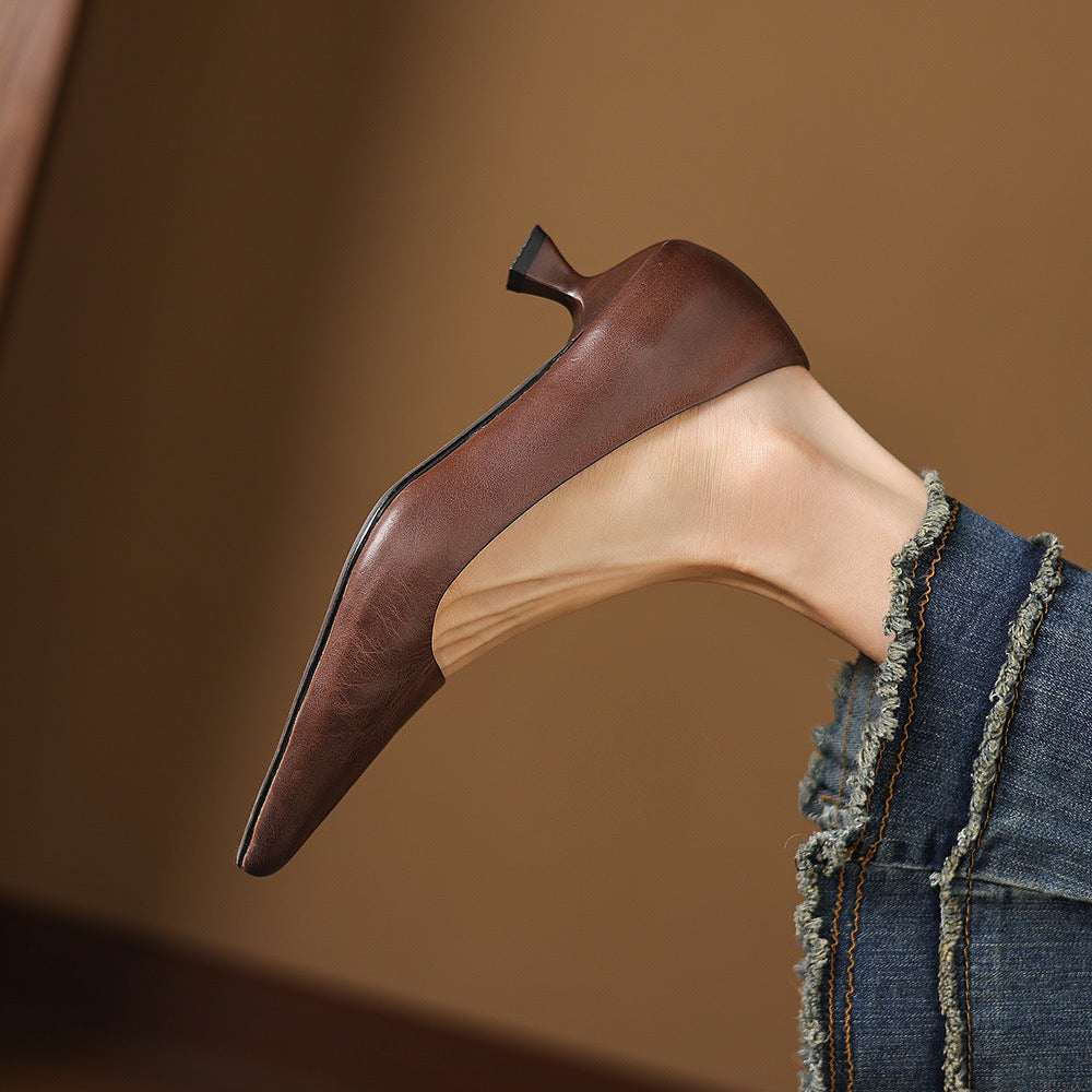 Tacones Revia de cuero genuino