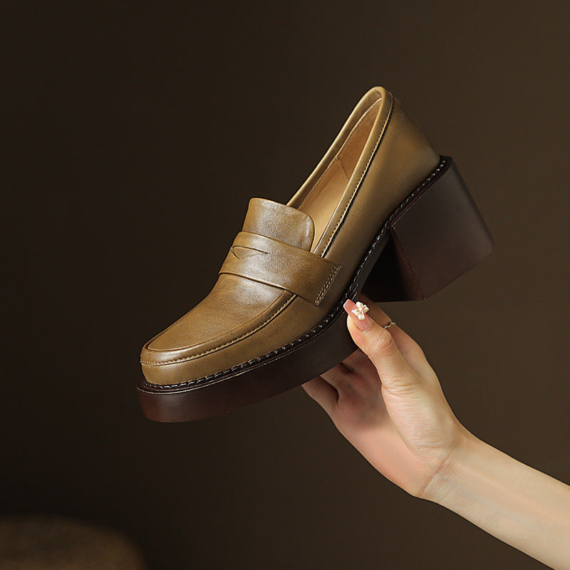 Elmonta loafers i äkta läder