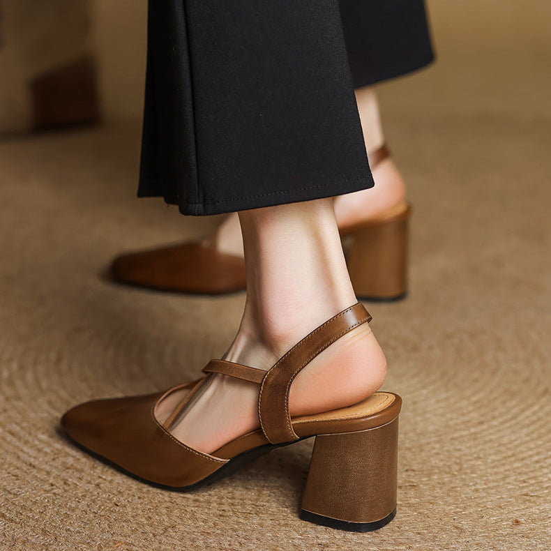 Tacones Alissa de cuero genuino