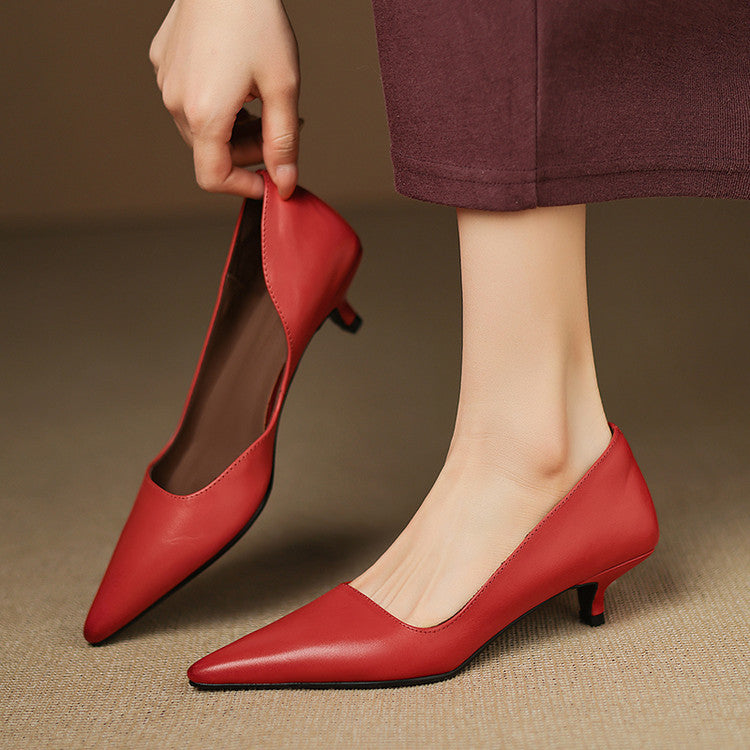 Tacones Vienna de cuero genuino