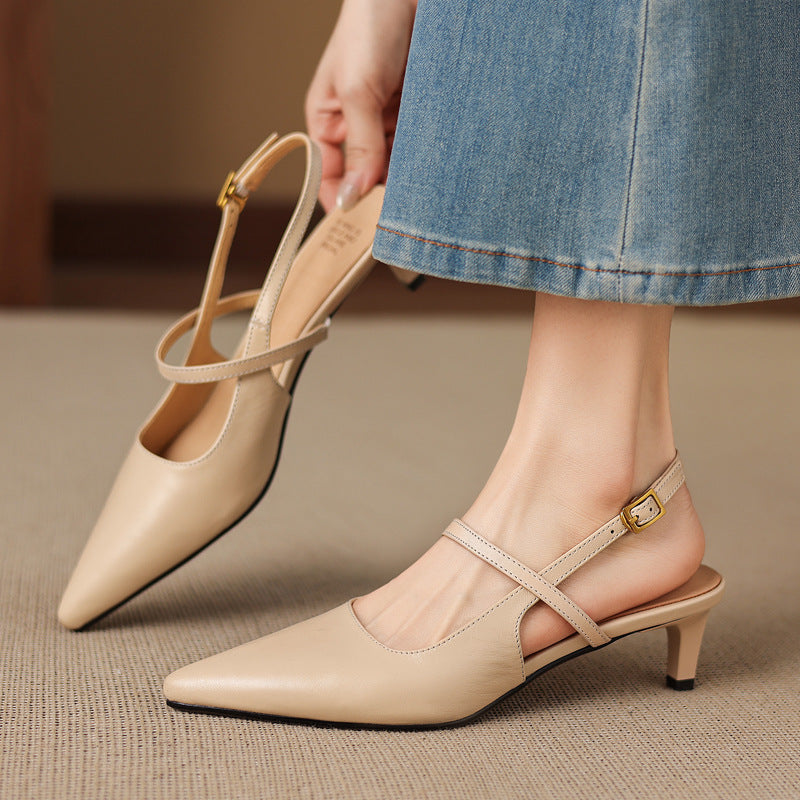 Tacchi Mary Jane slingback in vera pelle Zyra