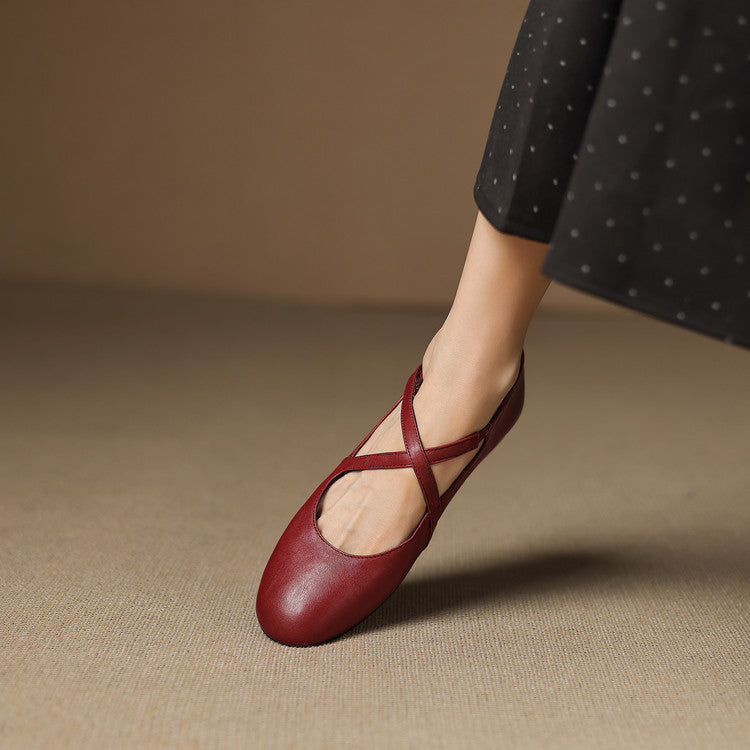 Zeor flache Schuhe aus echtem Leder
