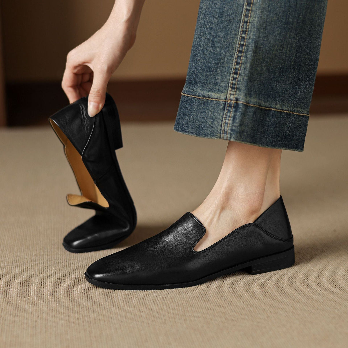 Mocassins Lennor em pele genuína