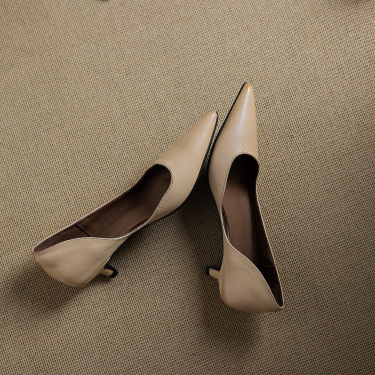 Tacones Vienna de cuero genuino