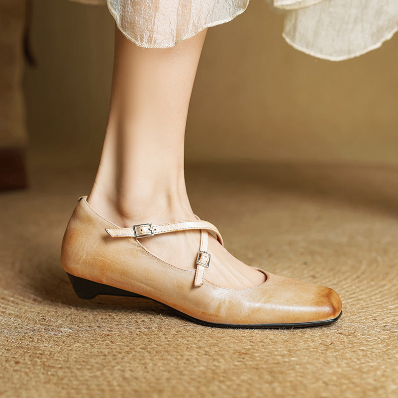 Zapatos planos Iria de cuero genuino