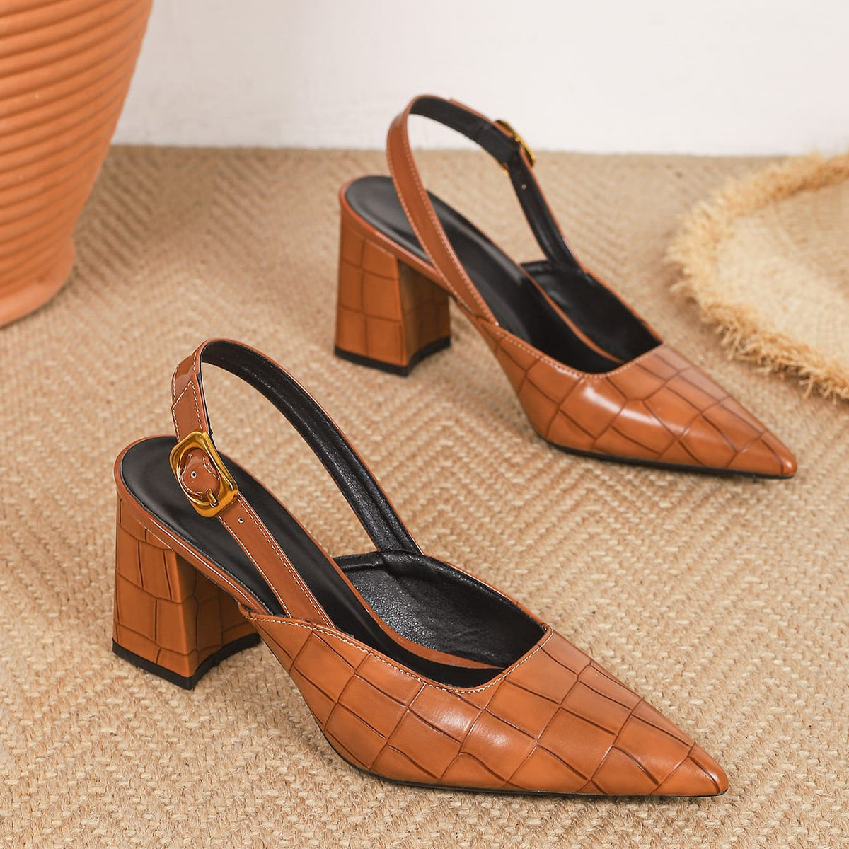 Savannah slingback-högklackar