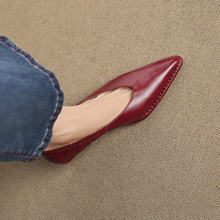 Emma Pumps aus echtem Leder mit spitzer Kappe