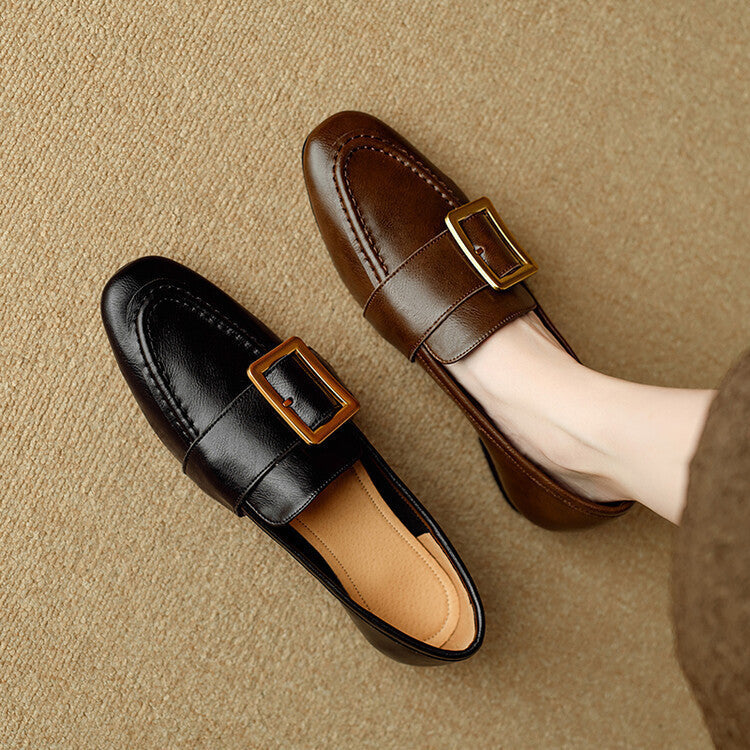 Chaussures Rizon à boucle de ceinture en cuir véritable