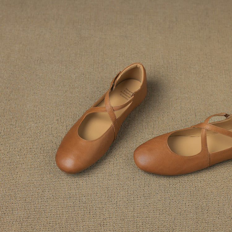 Zeor flache Schuhe aus echtem Leder