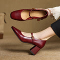 Tacones Lenara de cuero genuino