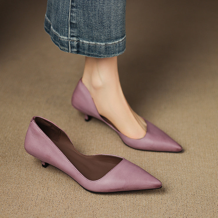 Tacones Vienna de cuero genuino