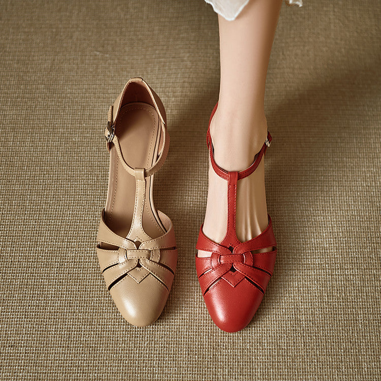 Tacones Romira de cuero genuino