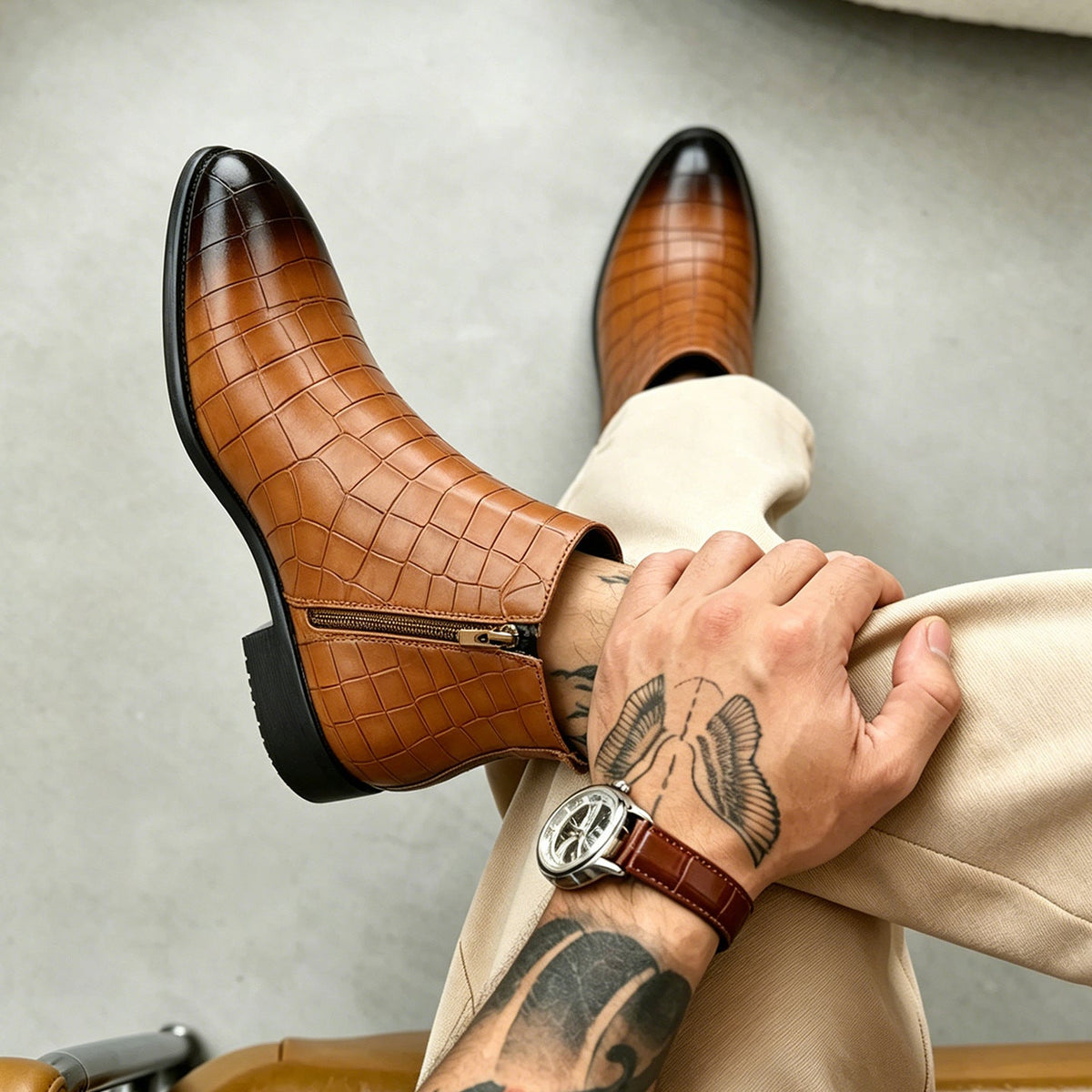 Botas Chelsea Elver de cuero genuino