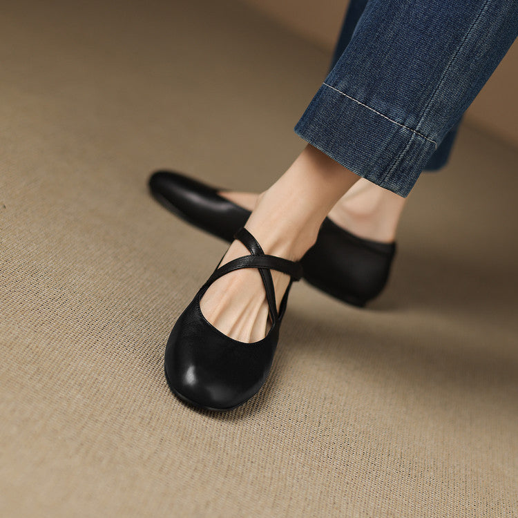 Zeor flache Schuhe aus echtem Leder