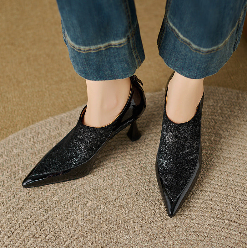 Tacones Evara de cuero genuino
