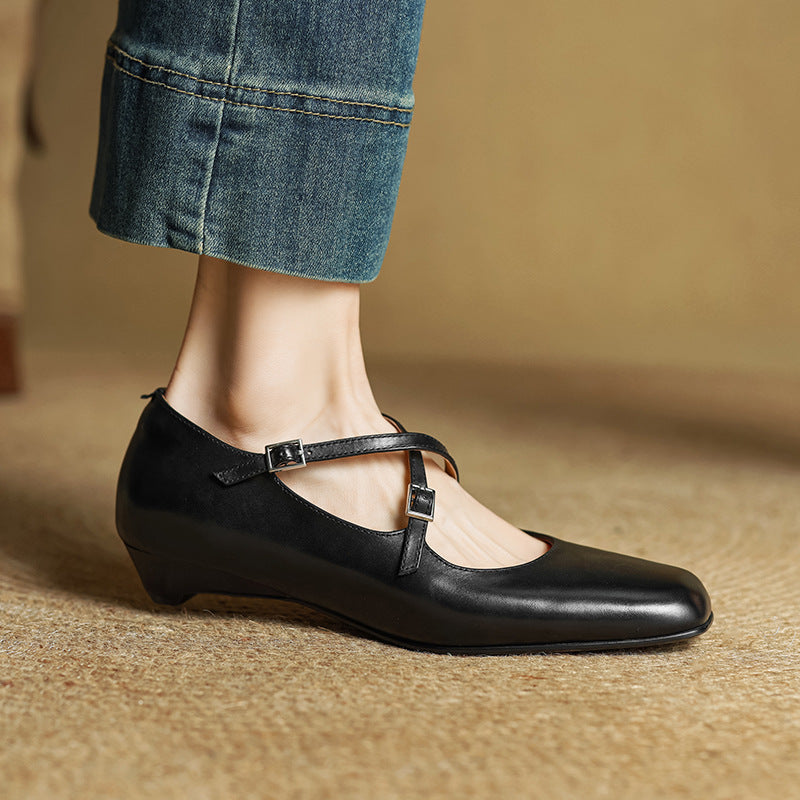 Zapatos planos Iria de cuero genuino