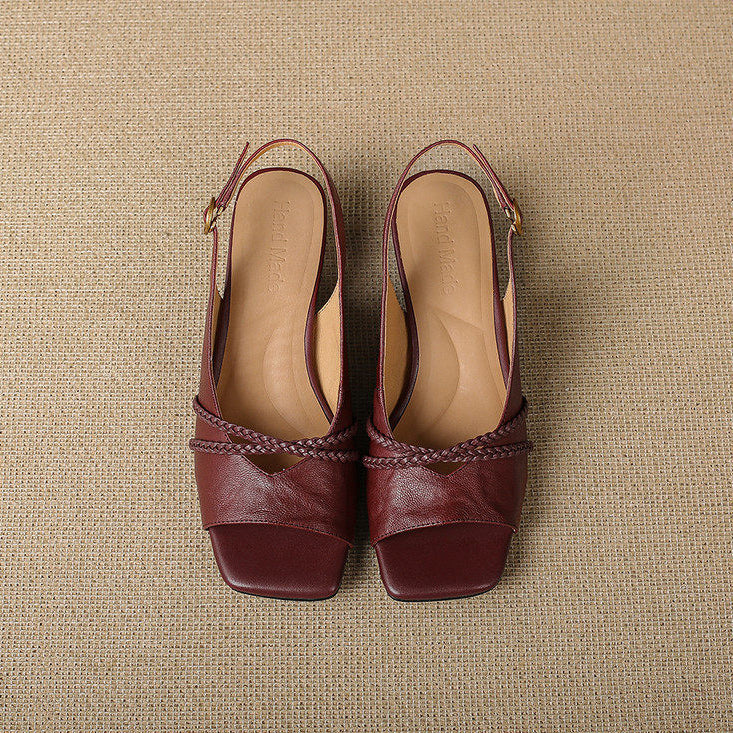 Bianca Slingbacks i äkta läder