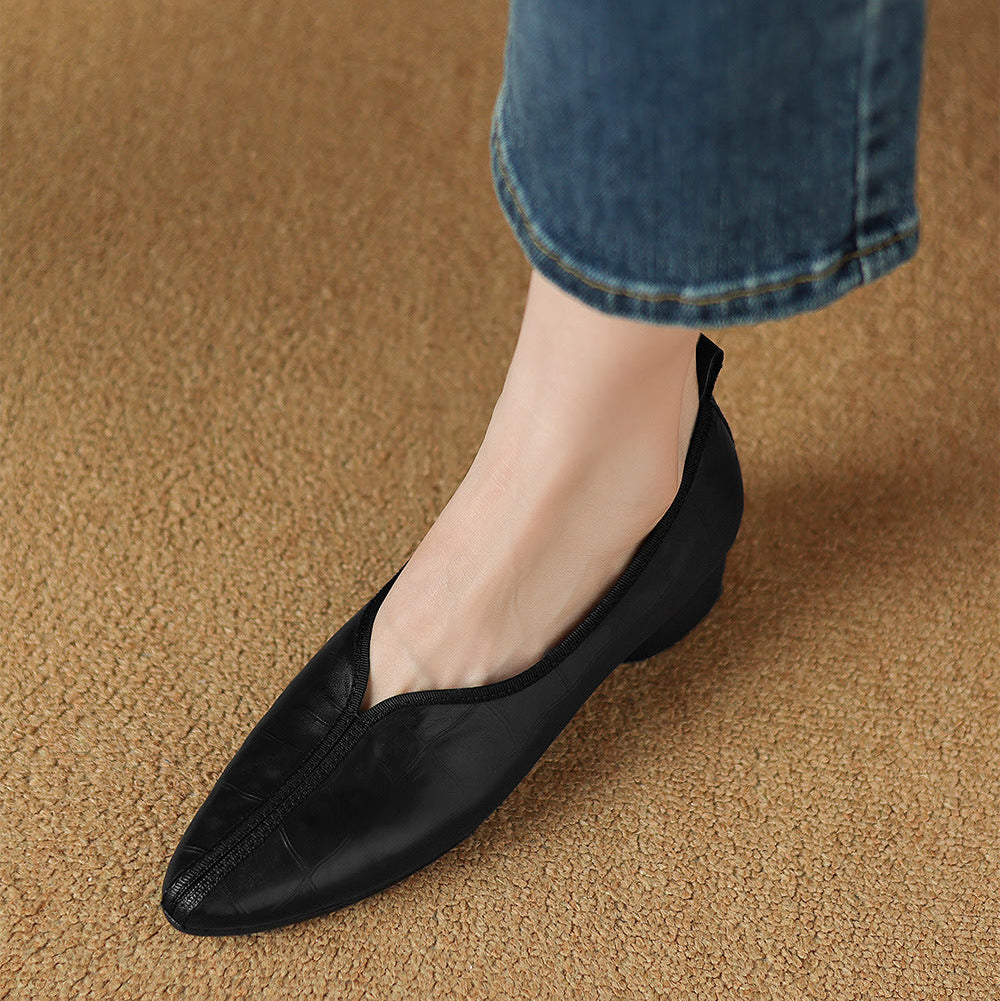 Lacey pumps i ægte læder