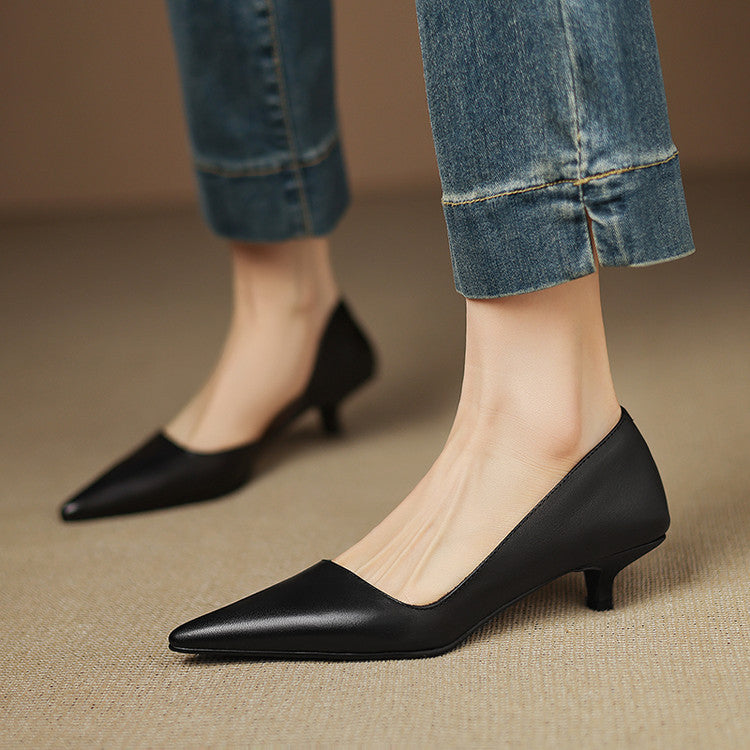 Tacones Vienna de cuero genuino