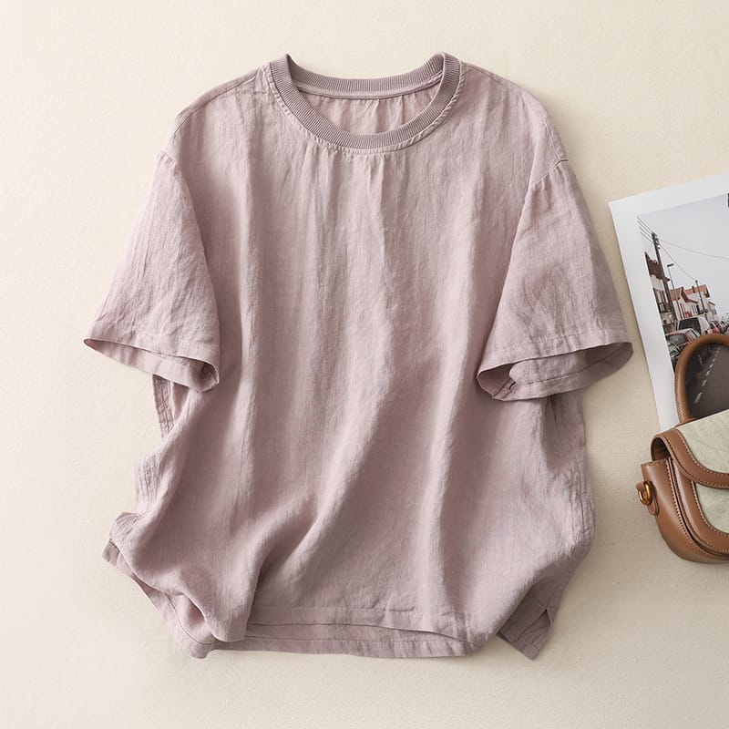 Blusa in lino Sunwash