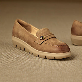 Zapatos de plataforma de cuero genuino Mira