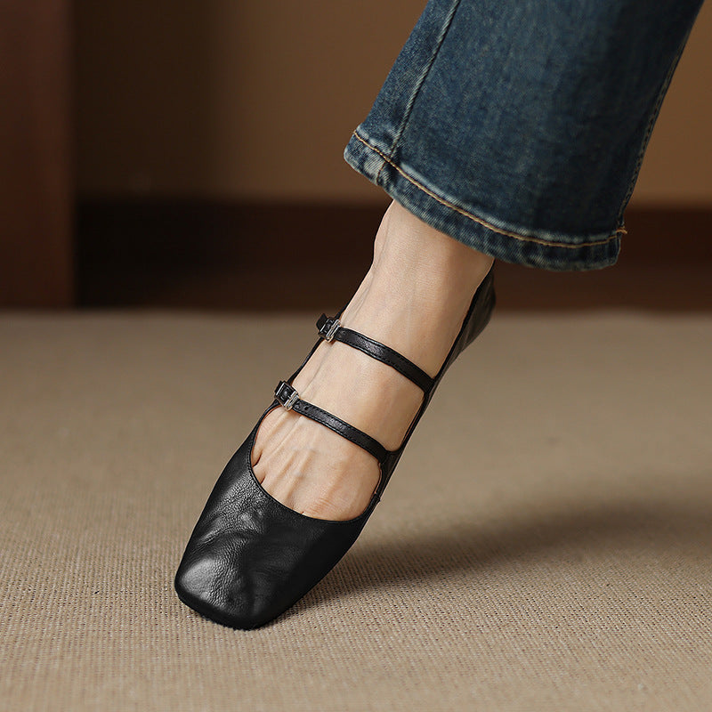 Chaussures plates Orik en cuir véritable