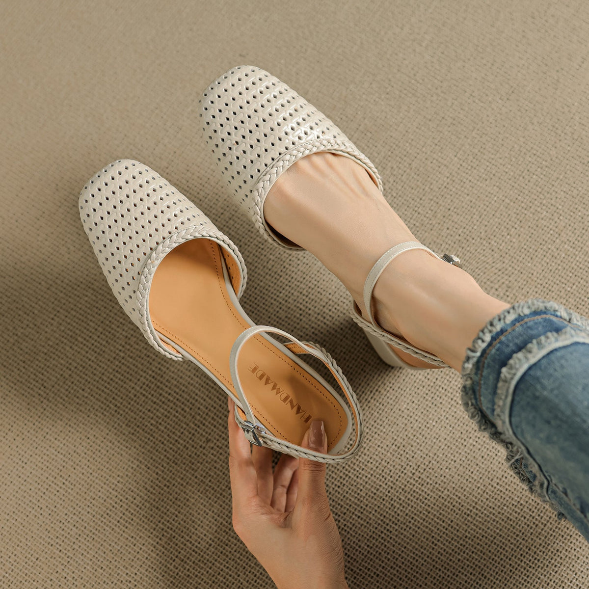 Tacones Orelia de cuero genuino