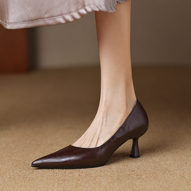 Tacones Elore de cuero genuino