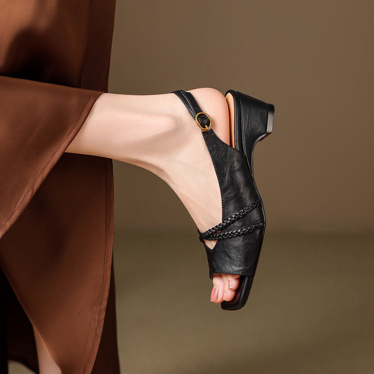 Bianca Slingbacks i äkta läder