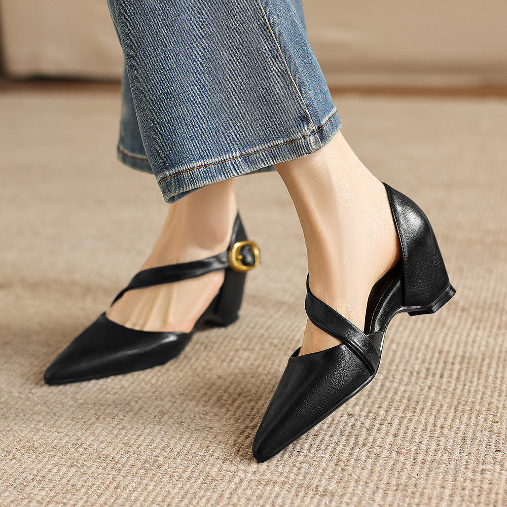 Maely Leder-Heels mit Cross-Straps