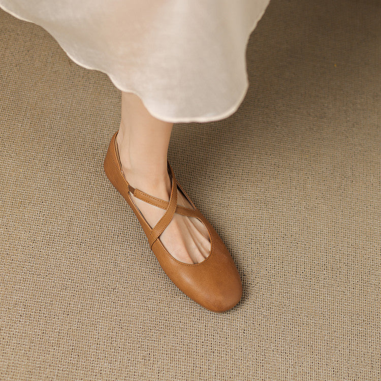 Zeor flache Schuhe aus echtem Leder