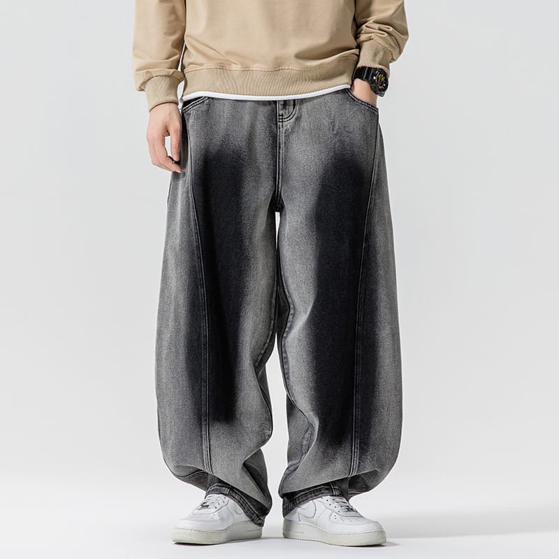 Jeans med vertikal fading